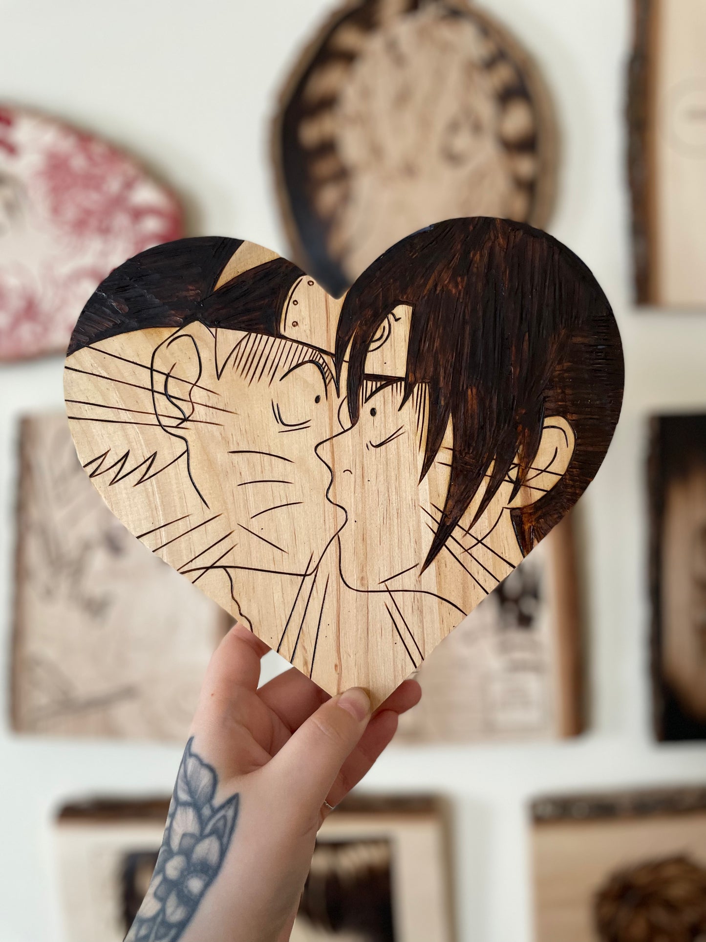 Sasunaru Heart Woodburning