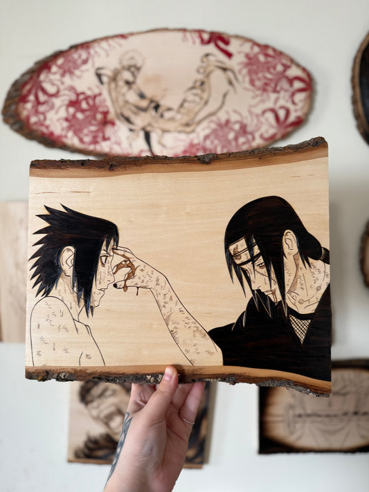 Sasuke & Itachi Woodburning