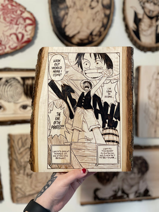 King of the Pirates Woodburning