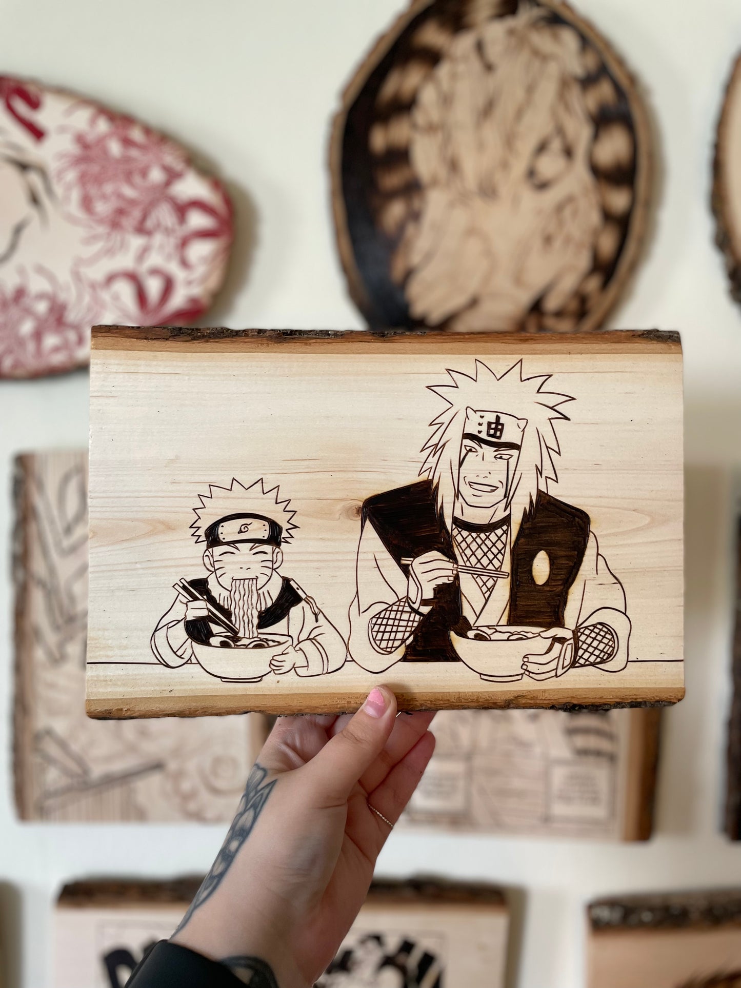 Naruto & Jiraiya Woodburning