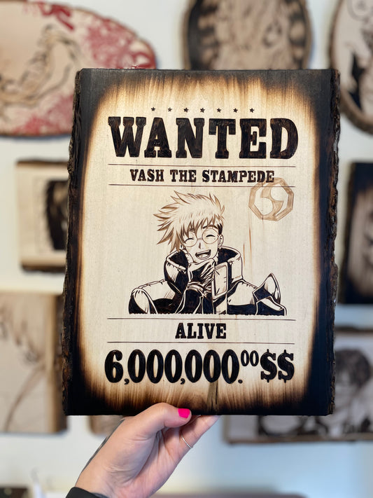 Vash The Stampede Woodburning