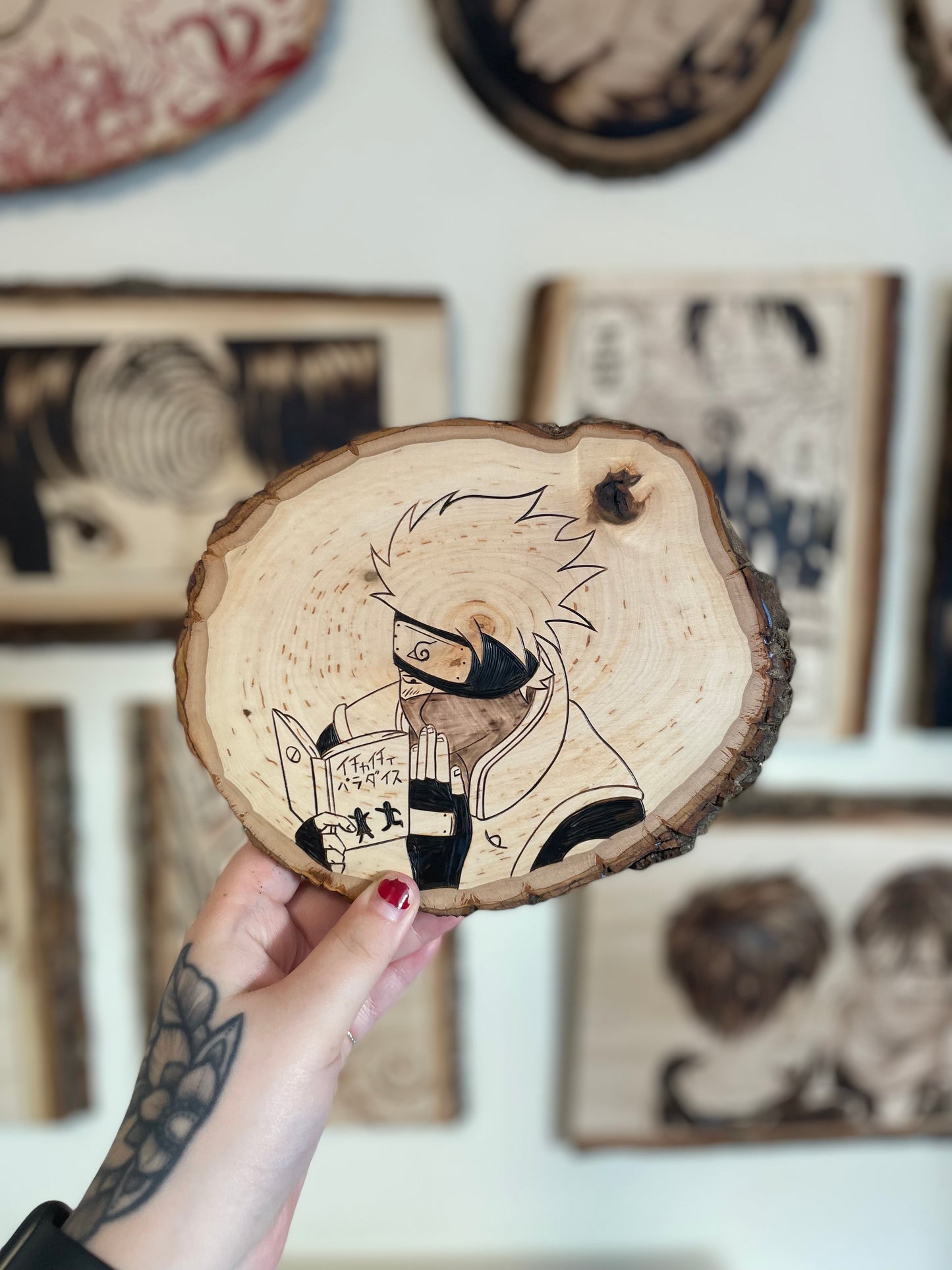 Kakashi Reading Woodburning