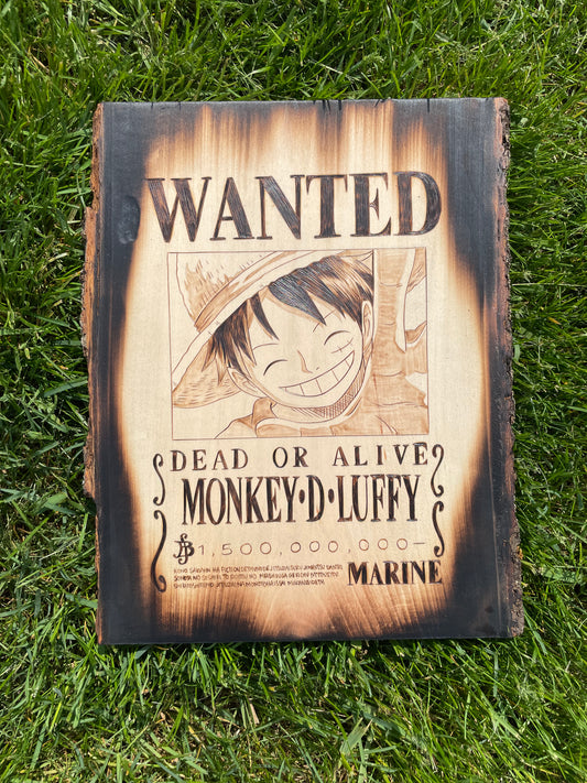 Luffy Wanted Woodburning